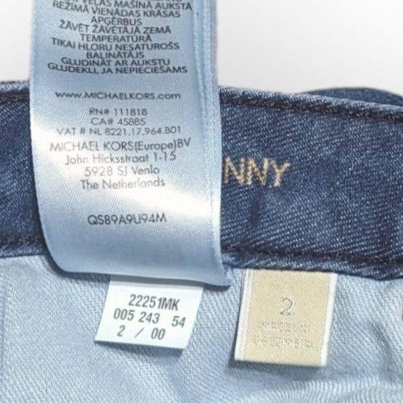 Michael Kors Izzy Skinny Jeans,Blue Whiskered and Frayed,SZ 2 - Picture 6 of 9